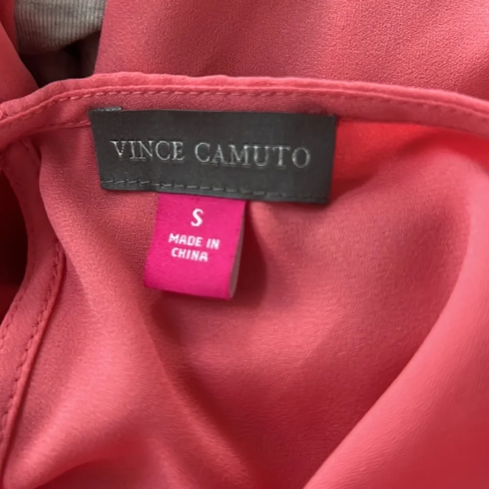 Vince Camuto‎ Women's Blouse Orange High Low Crepe Size S